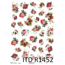 Papier ryżowy A4 R1452 drobne kwiaty